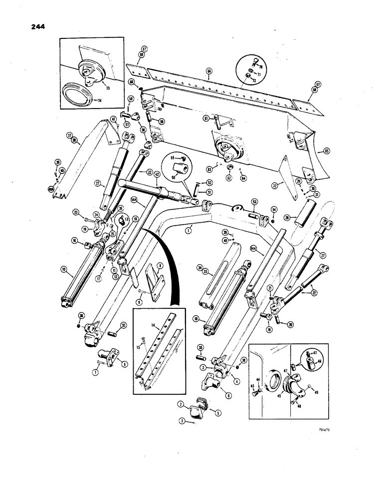 Схема запчастей Case 850 - (244) - POWER ANGLE TILT DOZER - MECHANICAL (05) - UPPERSTRUCTURE CHASSIS