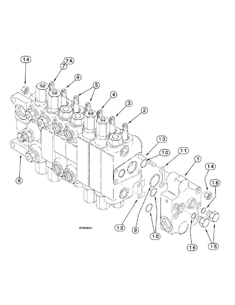 Схема запчастей Case 580L - (8-091A) - BACKHOE CONTROL VALVES, MODELS WITH EXTENDABLE DIPPER WITHOUT AUXILIARY HYDRAULICS (08) - HYDRAULICS