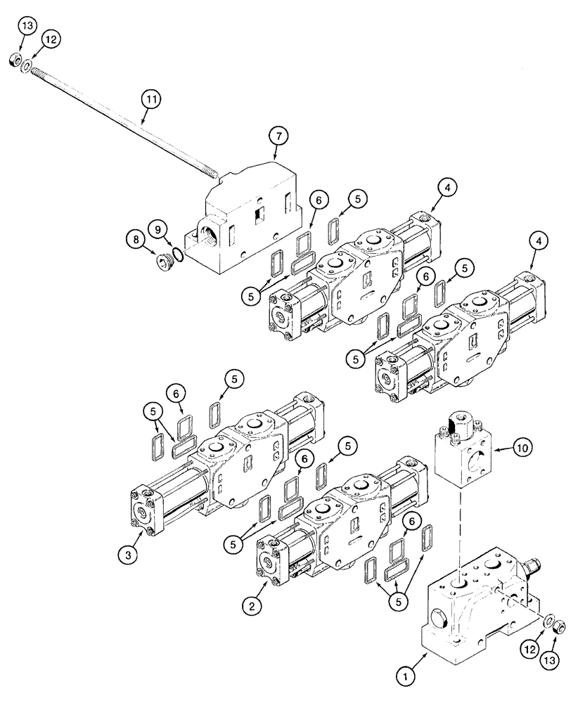 Схема запчастей Case 921B - (8-022) - LOADER CONTROL VALVE - FOUR SPOOL (08) - HYDRAULICS