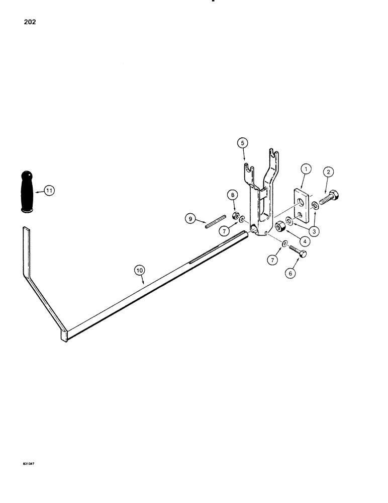 Схема запчастей Case P60 - (202) - TRENCHER CLUTCH LEVER (89) - TOOLS