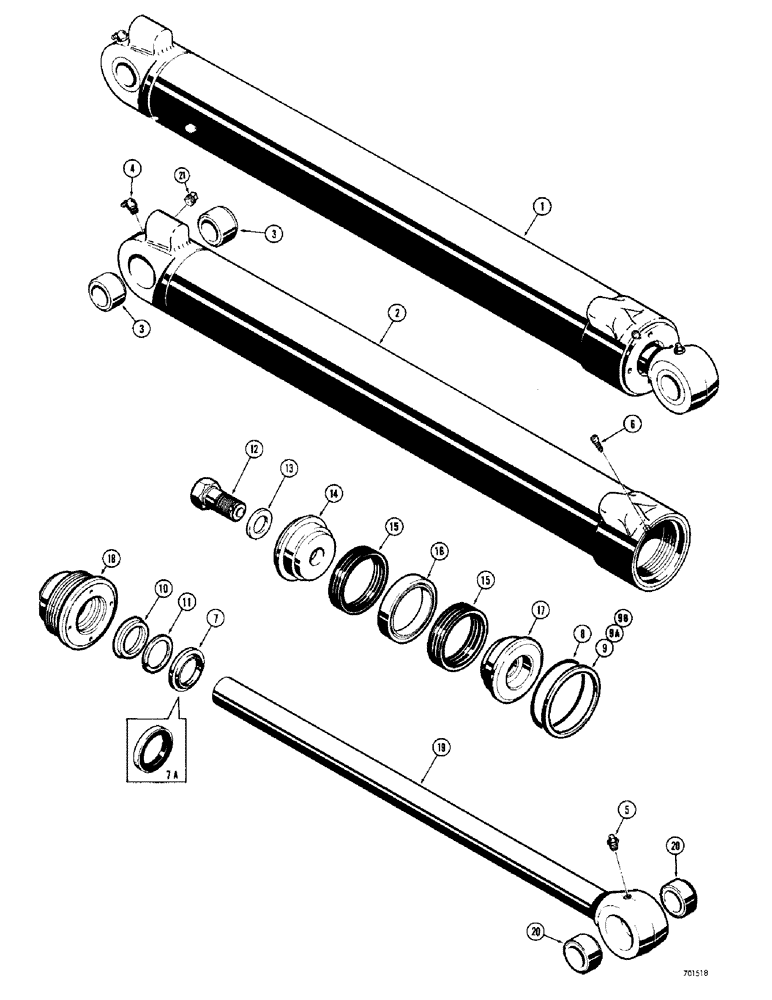 Схема запчастей Case 34 - (126) - BACKHOE CROWD CYLINDER 