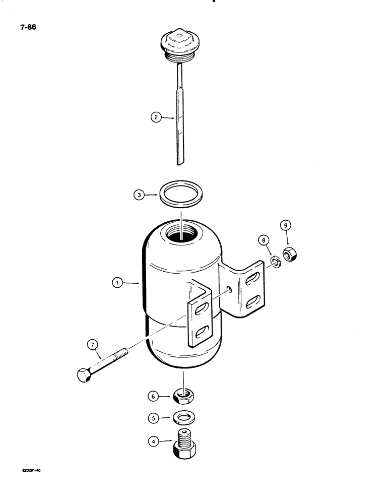 Схема запчастей Case W20C - (7-86) - L71025 BRAKE RESERVOIR (07) - BRAKES