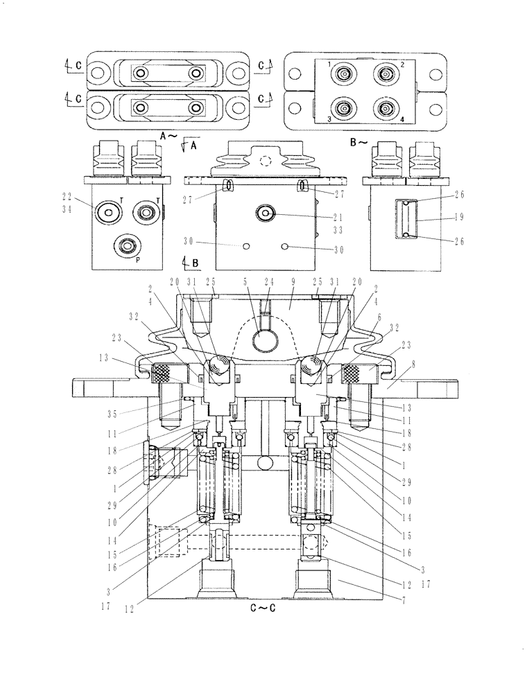 Схема запчастей Case CX75SR - (08-75) - VALVE ASSY - PEDAL CONTROL (08) - HYDRAULICS