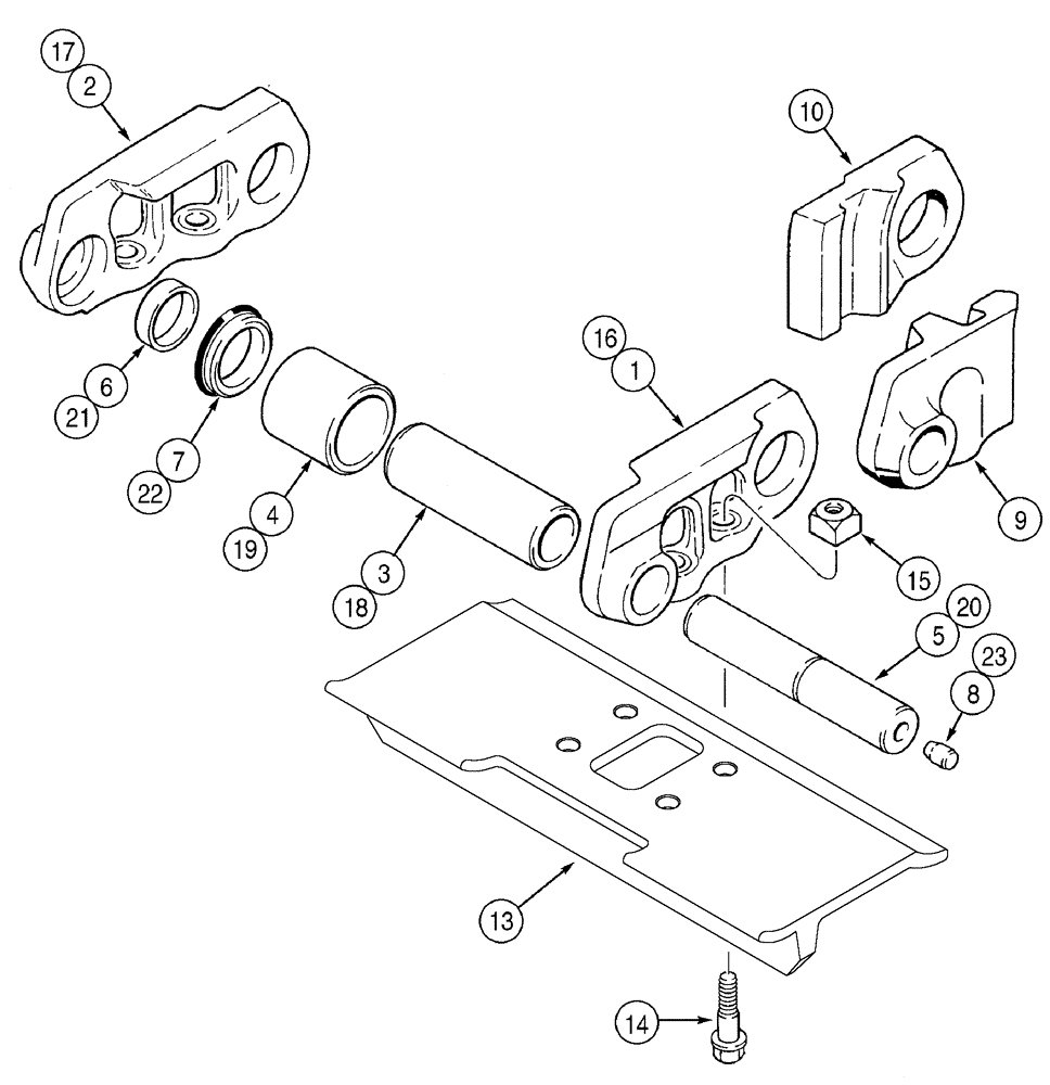Схема запчастей Case 750H - (05-11) - TRACK CHAIN, EXTENDED LIFE - EACH MASTER LINK HAS ONE BOLT HOLE (11) - TRACKS/STEERING