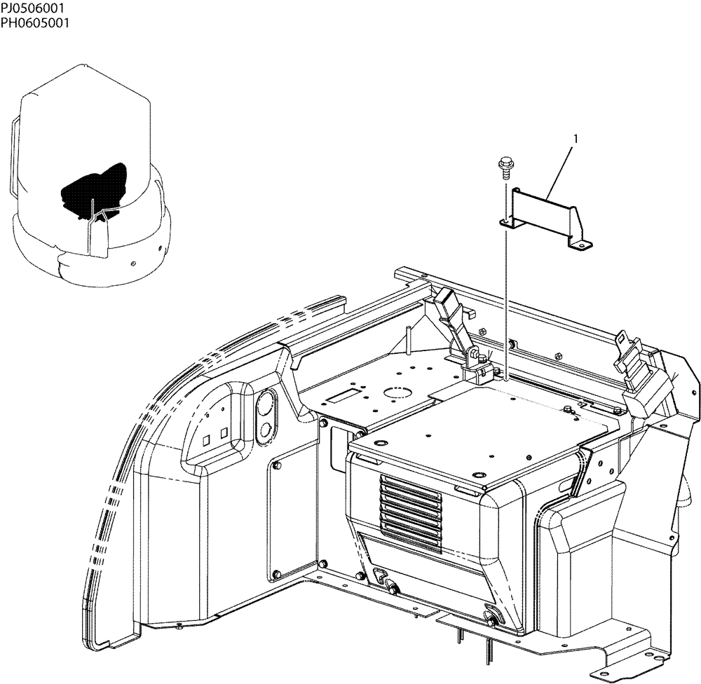 Схема запчастей Case CX50B - (05-014) - STOPPER ASSY-COOLER (50) - CAB CLIMATE CONTROL