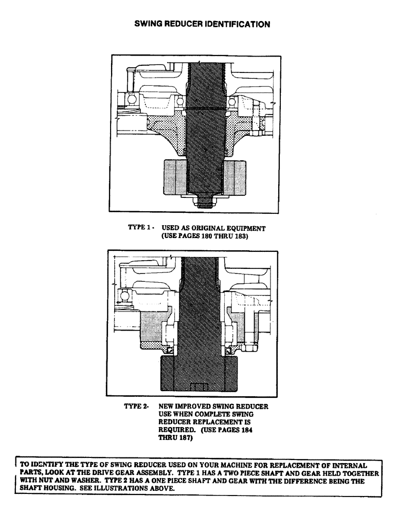Схема запчастей Case 880B - (179) - SWING REDUCER IDENTIFICATION (07) - HYDRAULIC SYSTEM