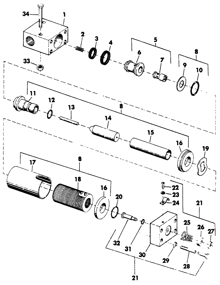 Схема запчастей Case 40BLC - (254) - HI-LOW RANGE SOLENOID VALVE (07) - HYDRAULIC SYSTEM