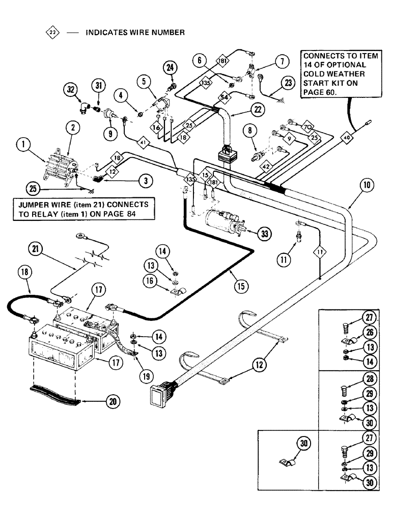 Схема запчастей Case 880 - (086) - 24 VOLT ENGINE ELECTRICAL SYSTEM, (USED ON UNITS WITH S.N. 6200237 - UP) (06) - ELECTRICAL SYSTEMS