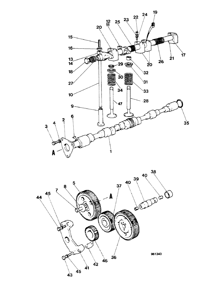 Схема запчастей Case 580G - (18) - ENGINE - CAMSHAFT, VALVES AND TIMING GEARS (10) - ENGINE