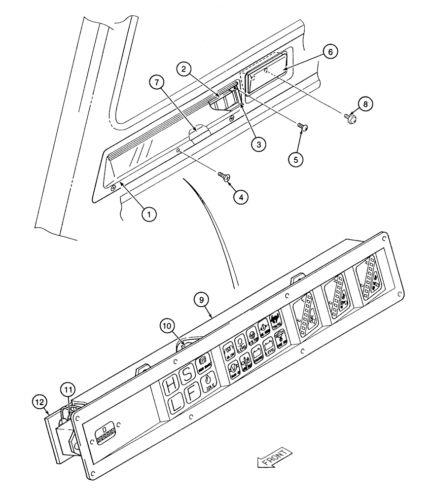 Схема запчастей Case 9060 - (4-14) - INSTRUMENT CLUSTER AND MOUNTING (04) - ELECTRICAL SYSTEMS