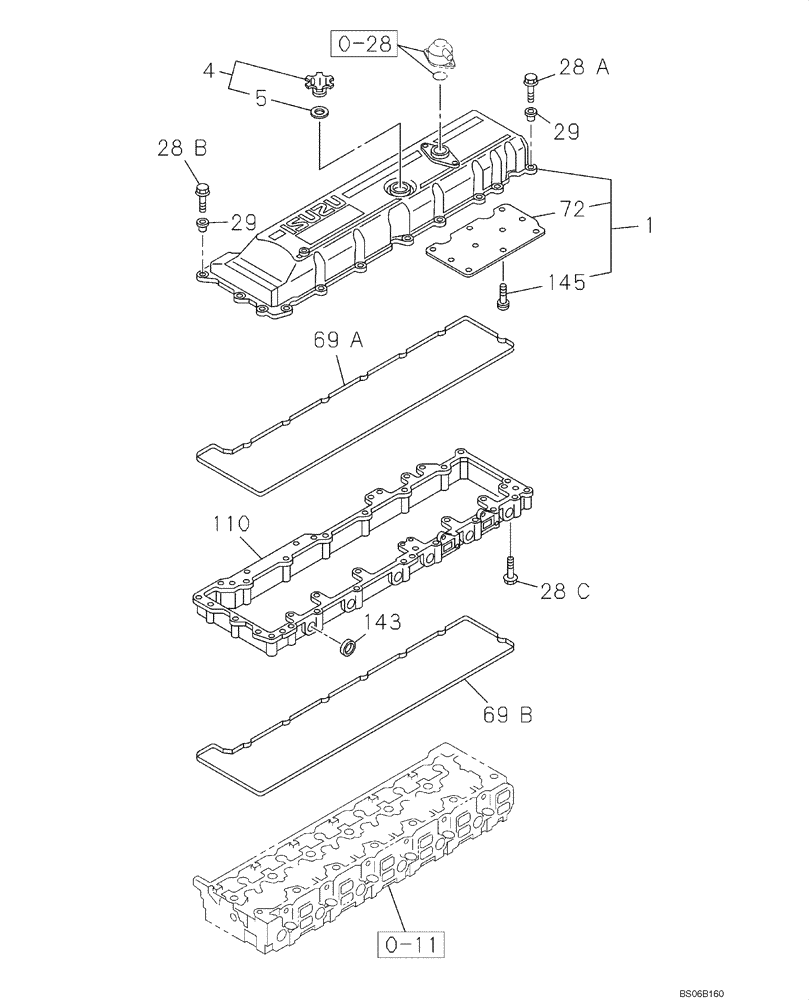 Схема запчастей Case CX700 - (02-010-01[01]) - COVER - CYLINDER HEAD (02) - ENGINE