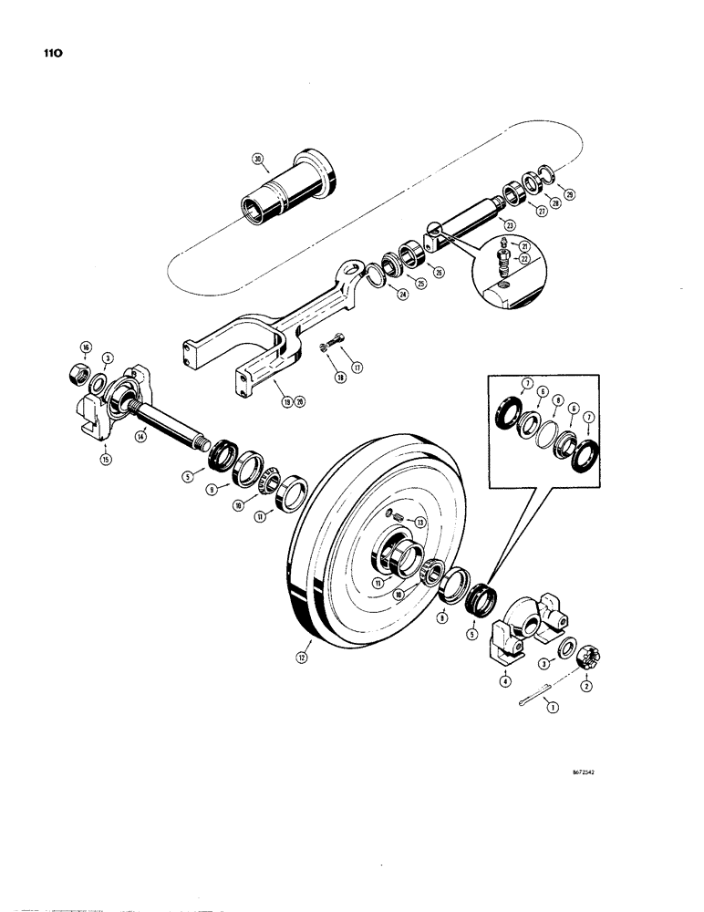 Схема запчастей Case 850 - (110) - IDLER WHEEL AND TRACK ADJUSTER (04) - UNDERCARRIAGE