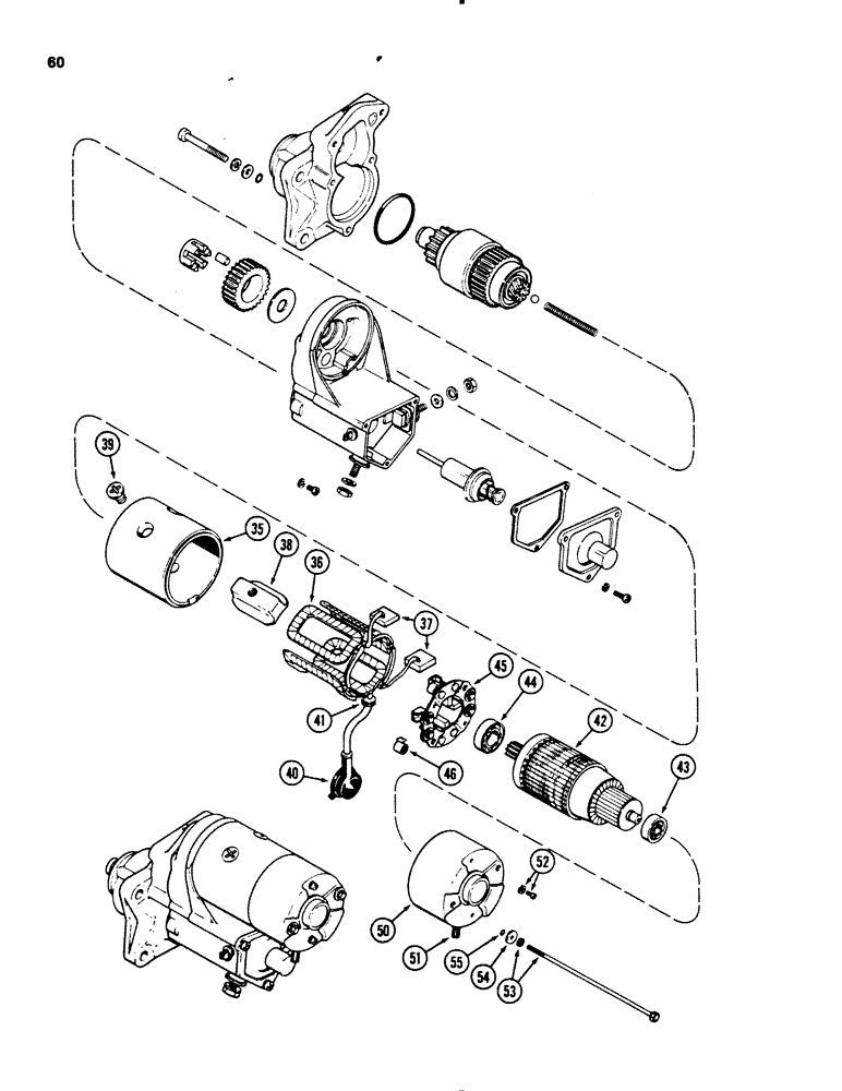 Схема запчастей Case 450B - (060) - STARTER (06) - ELECTRICAL SYSTEMS