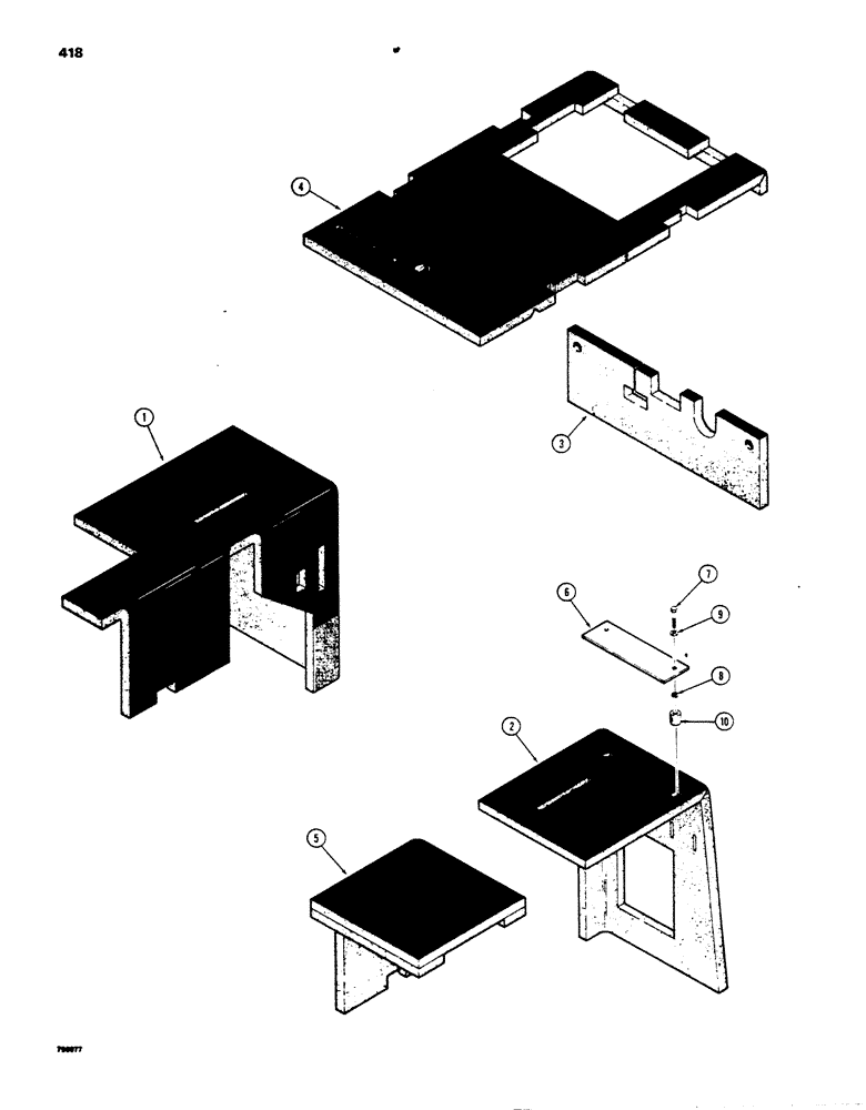 Схема запчастей Case 850B - (418) - CAB, NOISE REDUCTION PADS (05) - UPPERSTRUCTURE CHASSIS