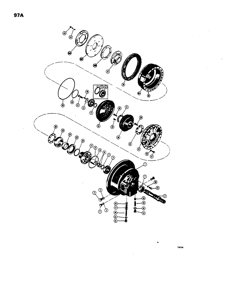 Схема запчастей Case 450 - (097A) - D45565 AND D52422 TORQUE CONVERTERS (03) - TRANSMISSION