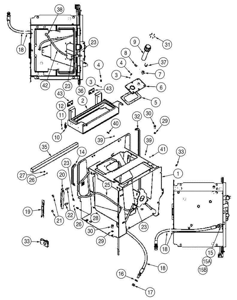 Схема запчастей Case 621D - (08-01) - RESERVOIR (08) - HYDRAULICS