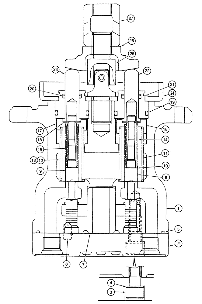 Схема запчастей Case 9050B - (8-120) - MANUALLY OPERATED CONTROL VALVE (08) - HYDRAULICS