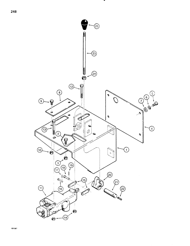 Схема запчастей Case P60 - (248) - BLACKFILL BLADE LIFT CONTROLS, MECHANICAL ANGLING (35) - HYDRAULIC SYSTEMS