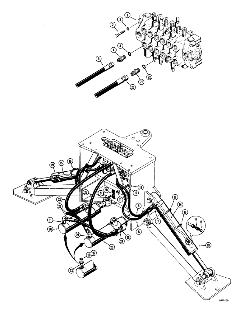 Схема запчастей Case 34 - (072) - SWING AND STABILIZER CYLINDER HYDRAULICS, (EARLY PRODUCTION), STBLZR CYLDR HYDRLCS, SWING CYLDR HYDR 