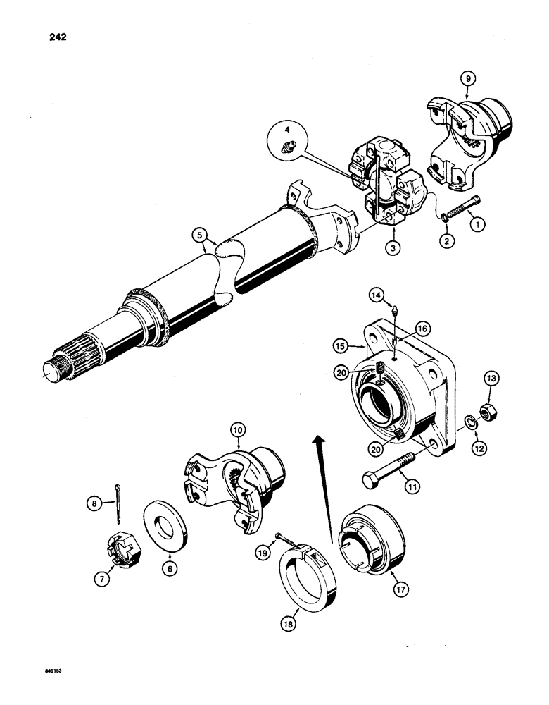 Схема запчастей Case W24C - (242) - FRONT AXLE DRIVE SHAFT, (AXLE END) (06) - POWER TRAIN