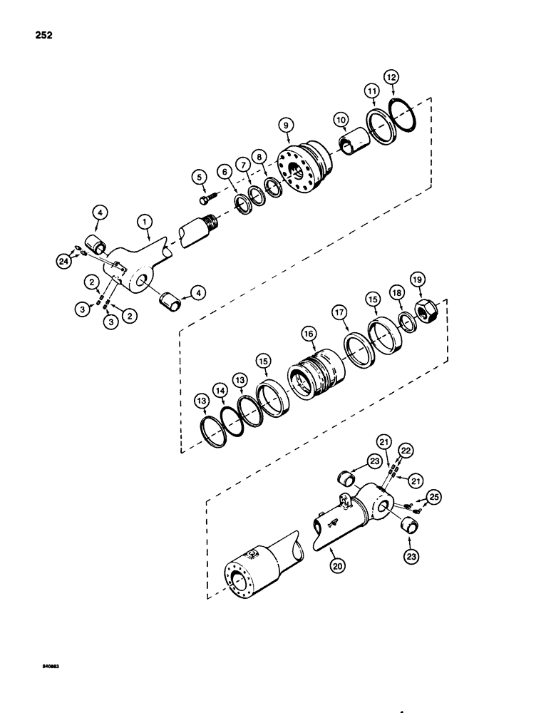 Схема запчастей Case 1080 - (252) - BOOM CYLINDER (35) - HYDRAULIC SYSTEMS