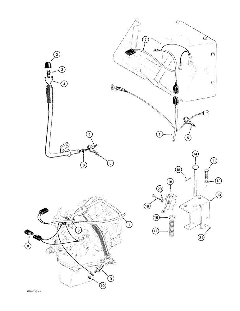 Схема запчастей Case 480F LL - (4-20) - POWER SHUTTLE ELECTRICAL CIRCUIT (04) - ELECTRICAL SYSTEMS