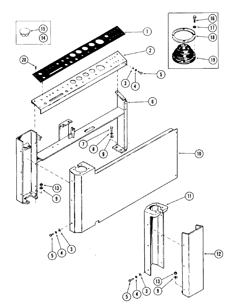 Схема запчастей Case 35 - (050) - INSTRUMENT PANEL AND SUPPORTS FOR HAND CONTROLS (90) - PLATFORM, CAB, BODYWORK AND DECALS