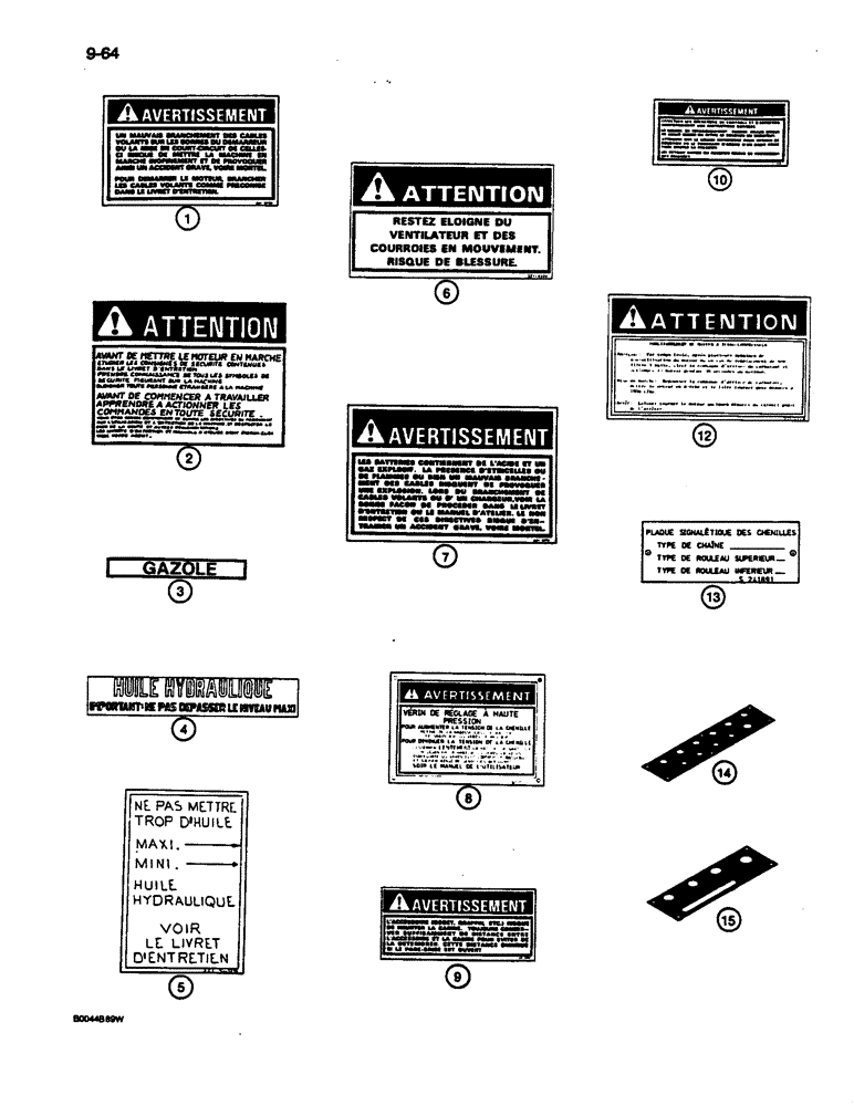 Схема запчастей Case 1187C - (9-64) - DECALS, SPECIAL FRENCH LANGUAGE DECALS (09) - CHASSIS