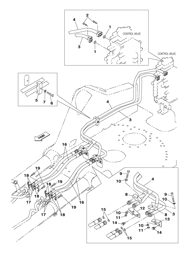 Схема запчастей Case CX350C - (08-009[00]) - HYDRAULIC CIRCUIT - BOOM CYLINDER (08) - HYDRAULICS