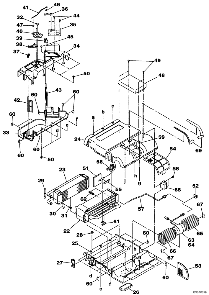 Схема запчастей Case CX80 - (09-29) - HEATER - AIR CONDITIONING (09) - CHASSIS/ATTACHMENTS