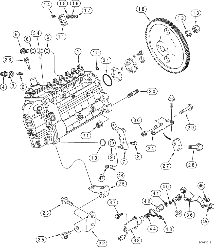 Схема запчастей Case 821C - (03-08) - FUEL INJECTION - PUMP AND DRIVE (03) - FUEL SYSTEM