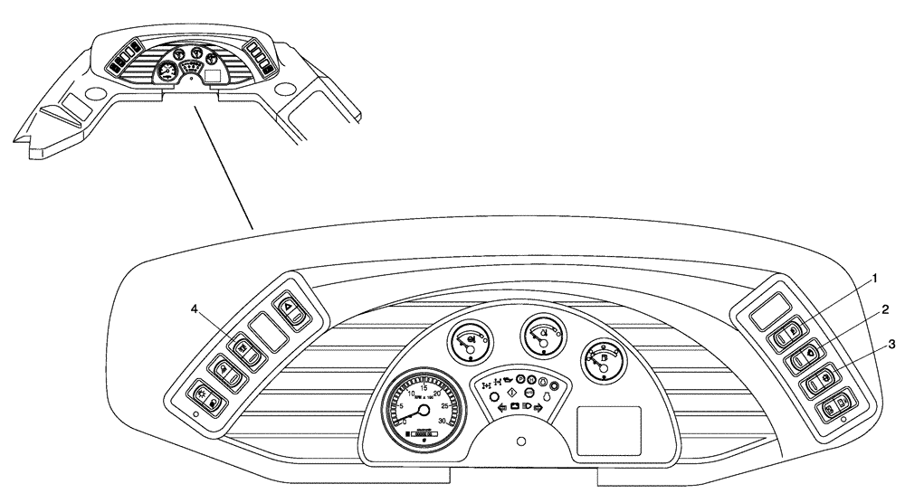 Схема запчастей Case 340 - (67A01001450[001]) - ELECTRICAL EQUIPMENT - INSTRUMENTS PANEL (55) - ELECTRICAL SYSTEMS