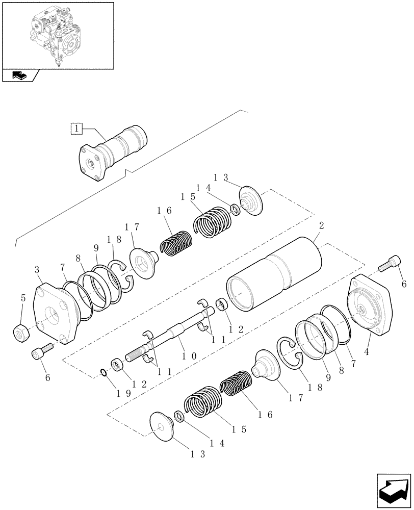Схема запчастей Case 21E - (1.82.3[04]) - PUMP ADJUSTMENT (07) - HYDRAULIC SYSTEMS