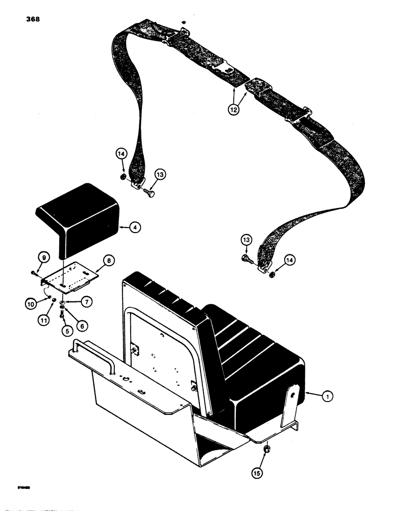 Схема запчастей Case 850B - (368) - SEATS, ARMREST, AND SEAT BELTS (05) - UPPERSTRUCTURE CHASSIS