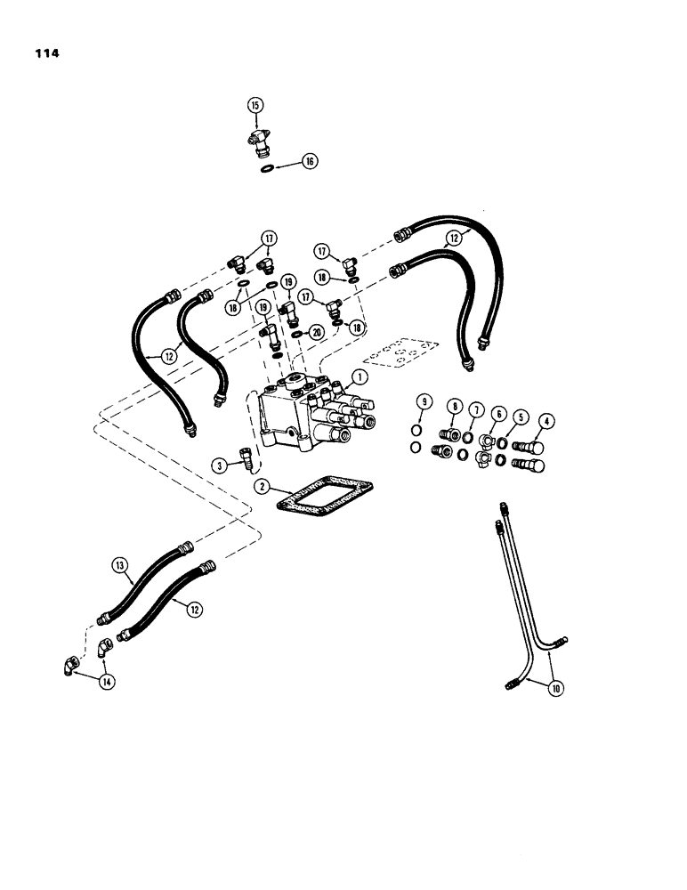 Схема запчастей Case 450 - (114) - TRANSMISSION HYDRAULICS, USED PRIOR TO TRANS. SN 2661238 (03) - TRANSMISSION