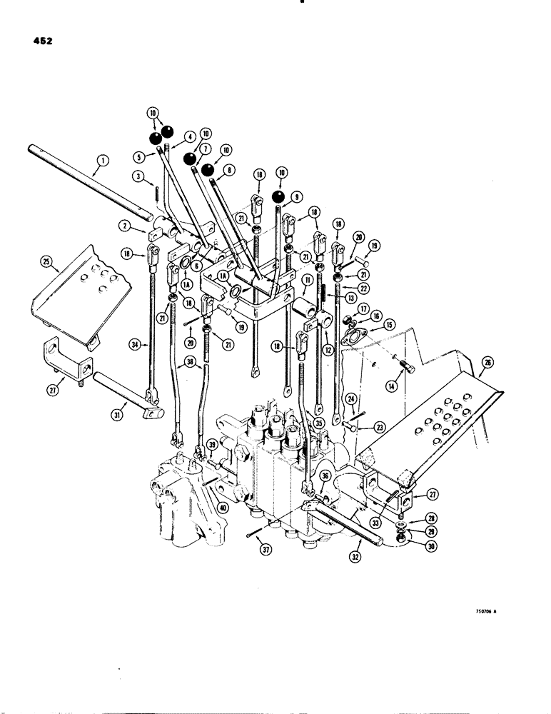 Схема запчастей Case 580C - (452) - BACKHOE CONTROLS WITH FOOT SWING (09) - CHASSIS/ATTACHMENTS