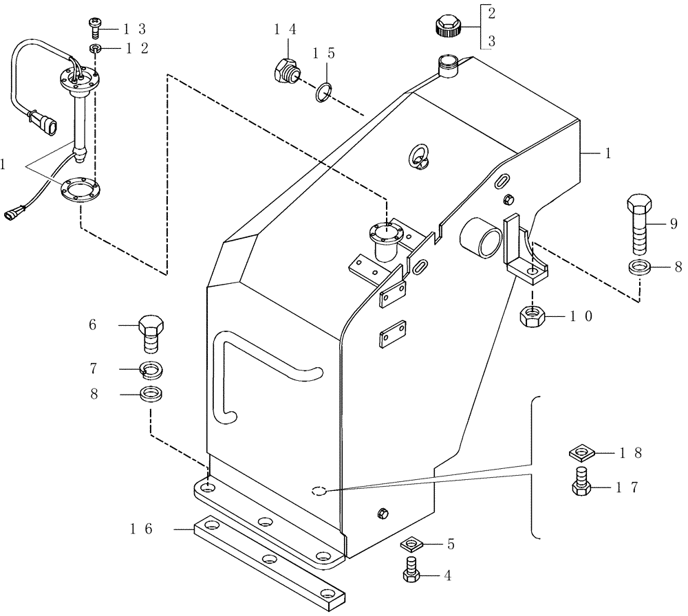 Схема запчастей Case 325 - (0.510[01]) - FUEL TANK (01) - ENGINE