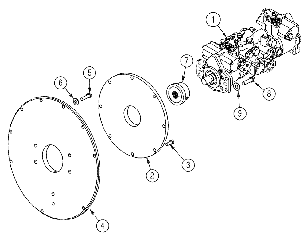 Схема запчастей Case 75XT - (06-10) - PUMP, TANDEM - MOUNTING (06) - POWER TRAIN