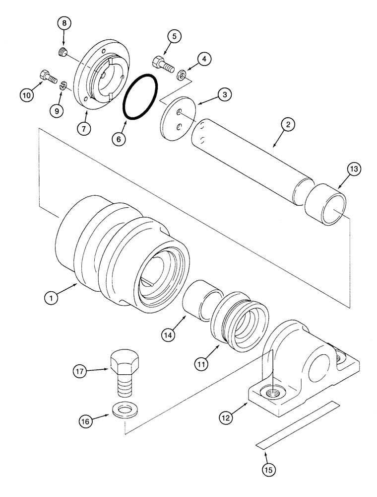 Схема запчастей Case 9020 - (5-10) - TRACK CARRIER ROLLER (11) - TRACKS/STEERING
