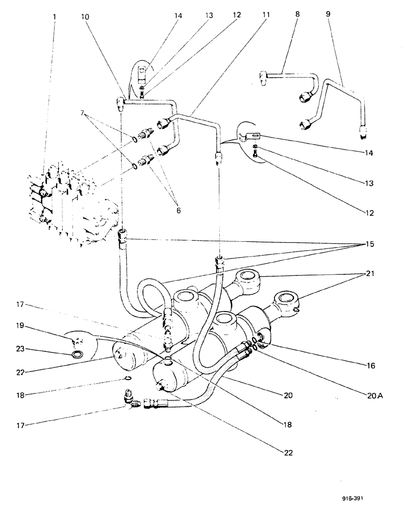 Схема запчастей Case 580F - (204) - BACKHOE, HYDRAULIC SWING CYLINDERS (35) - HYDRAULIC SYSTEMS