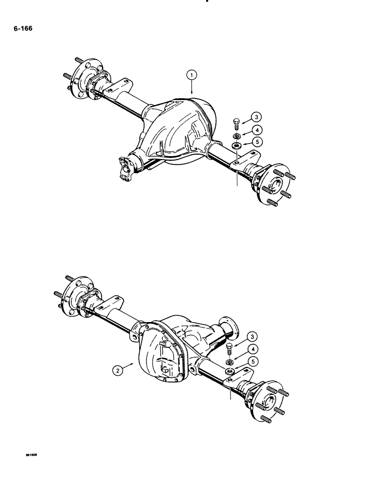 Схема запчастей Case DH4B - (6-166) - AXLE MOUNTING (06) - POWER TRAIN