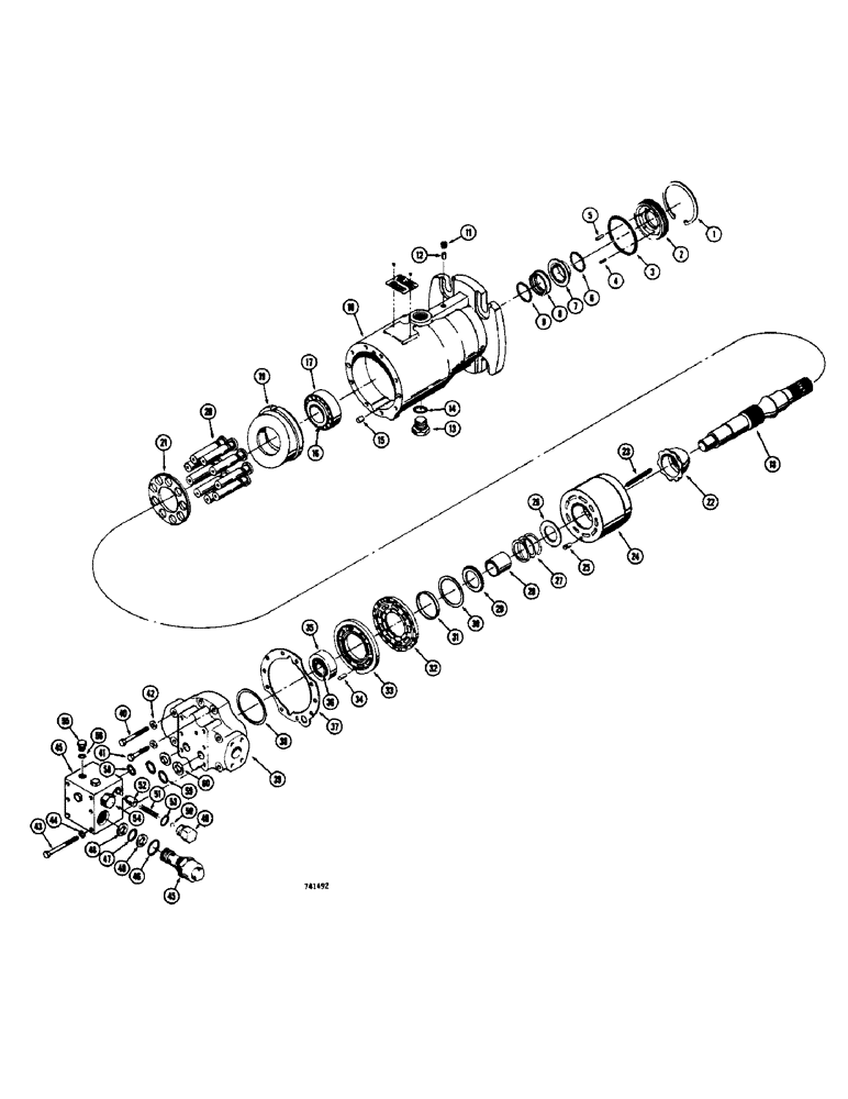 Схема запчастей Case 475 - (111C) - R33749 HYDROSTATIC MOTOR, TRANSMISSION DRIVE (21) - TRANSMISSION
