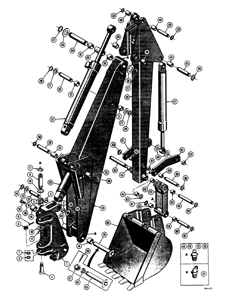 Схема запчастей Case 32 - (08) - TOWER, BOOM, DIPPER ARM, AND BUCKETS 