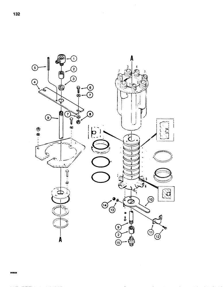 Схема запчастей Case 880D - (132) - INNER SWIVEL ASSEMBLY (04) - UNDERCARRIAGE
