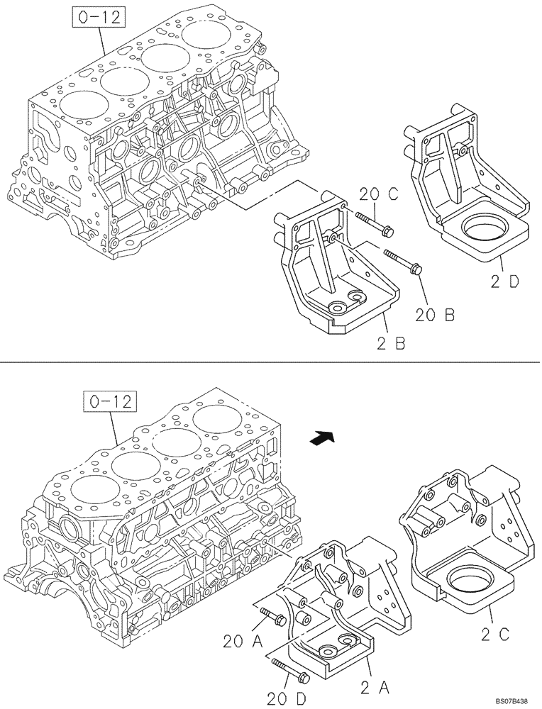 Схема запчастей Case CX135SR - (02-20) - ENGINE MOUNTING (02) - ENGINE