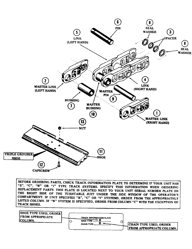 Схема запчастей Case 35YC - (012) - TRACKS, SHOES, LINKS AND PINS (04) - UNDERCARRIAGE