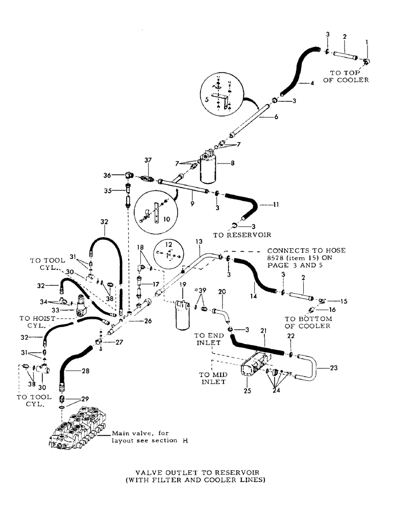 Схема запчастей Case 30YC - (G12) - VALVE OUTLET TO RESERVOIR (WITH FILTER AND COOLER LINES) (07) - HYDRAULIC SYSTEM