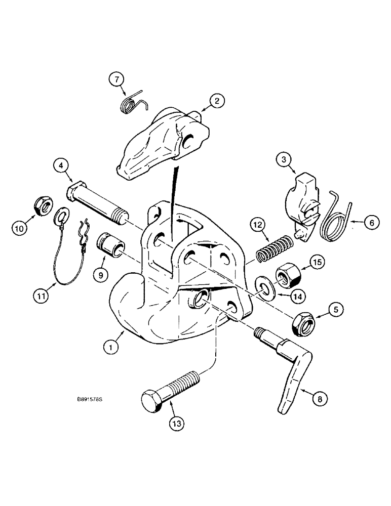 Схема запчастей Case 821B - (9-020) - PINTLE HITCH ASSEMBLY AND MOUNTING (09) - CHASSIS/ATTACHMENTS