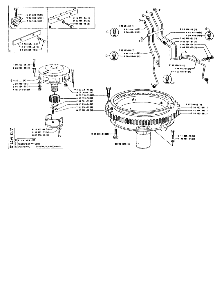 Схема запчастей Case 90BCL - (075) - UPPERSTRUCTURE SWING MOTION MECHANISM (05) - UPPERSTRUCTURE CHASSIS