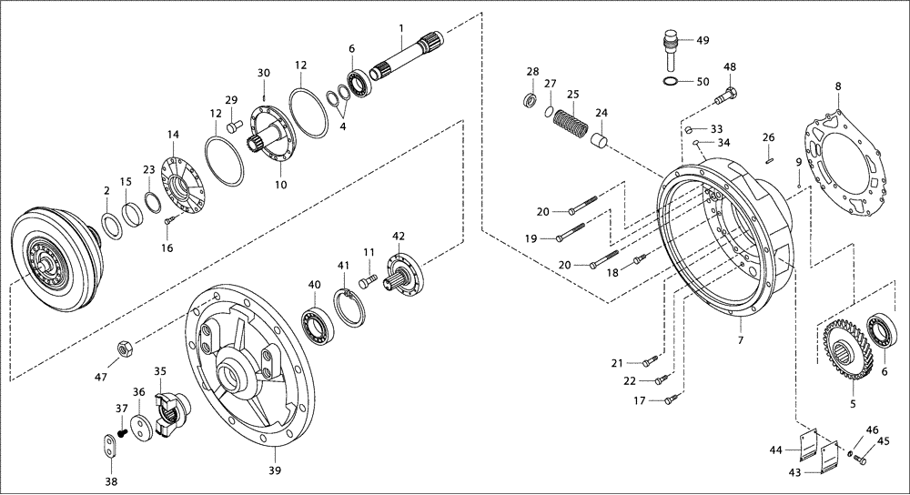 Схема запчастей Case 330B - (18A00000967[001]) - DRIVE PLATE, GEARBOX W/O RETARDER (87399628) (03) - Converter / Transmission